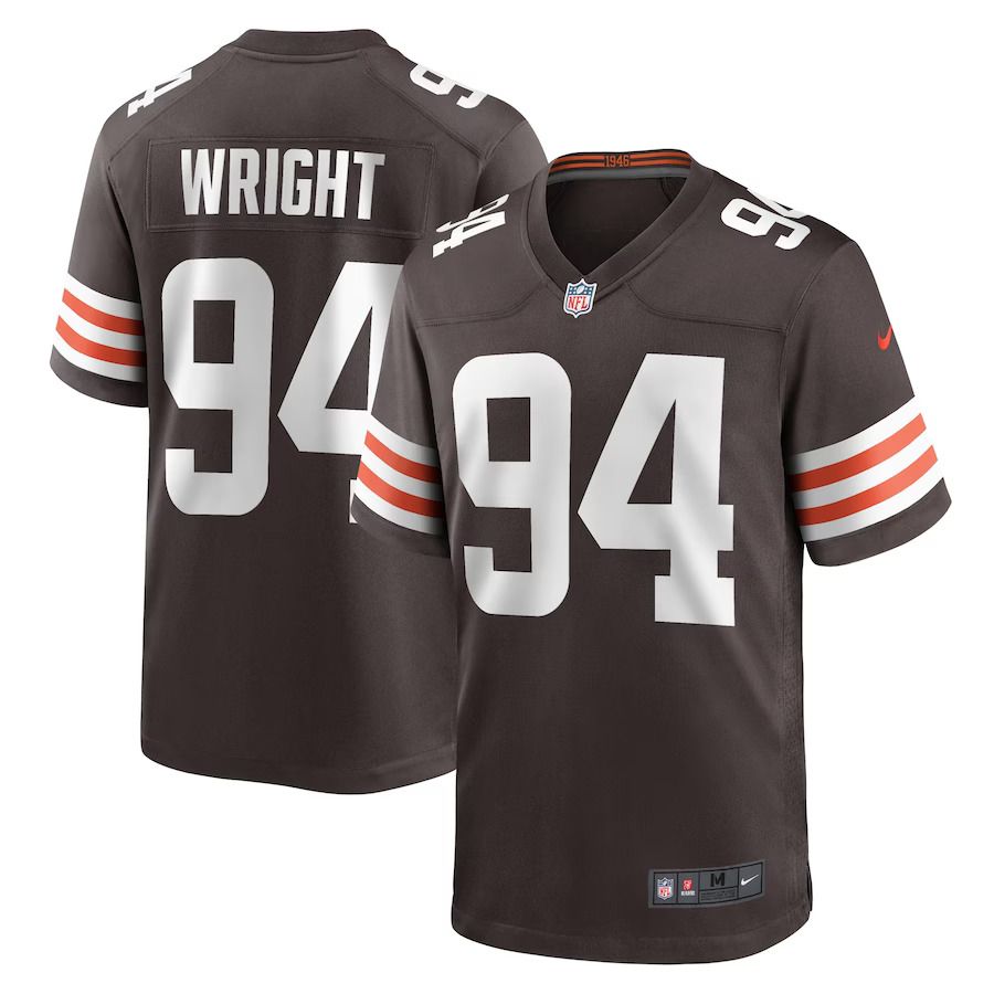 Men Cleveland Browns #94 Alex Wright Nike Brown Game Player NFL Jersey